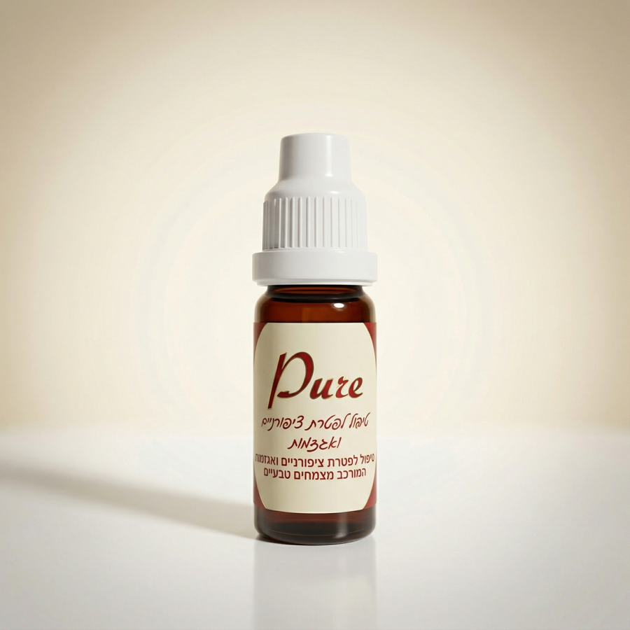 בקבוקון Pure — טיפות לטיפול בפטרת ציפורניים ואגזמות